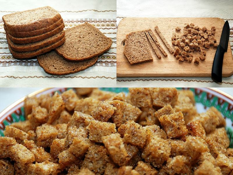 Сухарики с чесноком в духовке