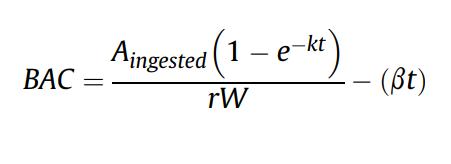 Водительский алкогольный калькулятор